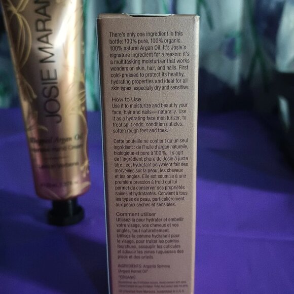 2 Josie Maran Argan Oil LOT Lemon Verbena Hand Cream & .05 oz Pure Argon Oil - Picture 2 of 8